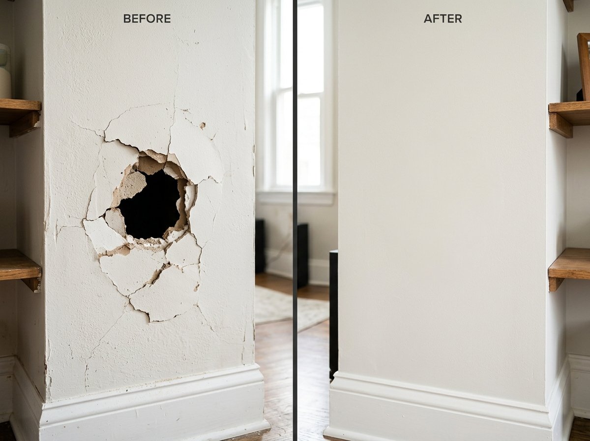 Drywall Patching Before and After